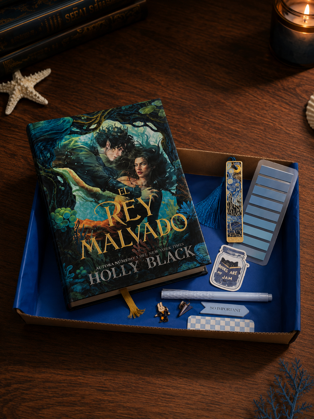 Caja literaria El Rey Malvado — Edición azul